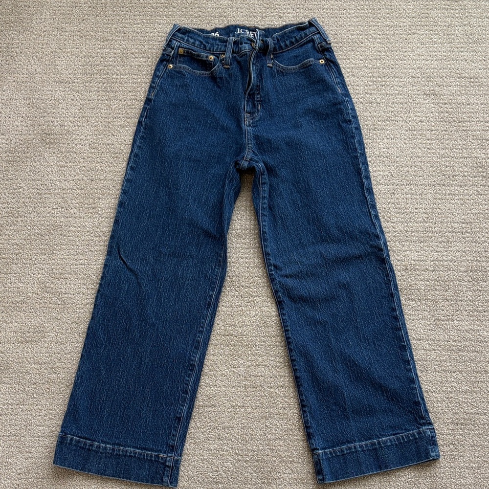 J. Crew Dark Blue Slim Wide Leg Jean